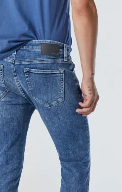 Mavi Denim MARCUS SLIM STRAIGHT LEG JEANS IN MID RIPPED LA VINTAGE