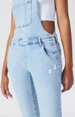 Mavi EDERA OVERALLS IN LIGHT RIPPED LA VINTAGE Denim