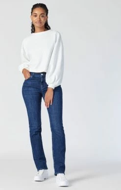 Mavi KENDRA STRAIGHT LEG IN DARK BRUSHED FEATHER BLUE