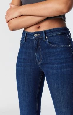 Mavi MARIA SLIT HEM FLARE IN DEEP BRUSHED ORGANIC BLUE