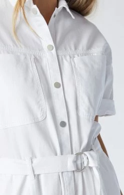 Mavi AVERY DENIM SHIRT DRESS IN WHITE DENIM