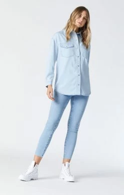 Mavi LIVIA OVERSIZED DENIM SHIRT IN ICE BLUE SOFT DENIM