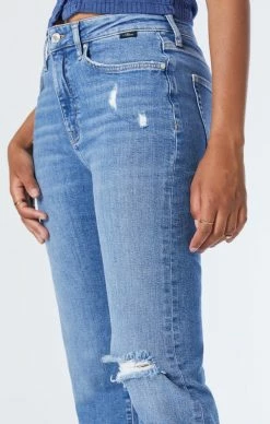 Mavi SOHO GIRLFRIEND JEANS IN MID DISTRESSED RECYCLED BLUE Denim