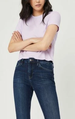 Mavi ALISSA ANKLE SUPER SKINNY IN DARK BRUSHED FRINGE SUPERSOFT Denim