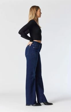 Mavi VICTORIA WIDE LEG JEANS IN DEEP ORGANIC BLUE Denim
