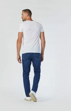 Mavi STEVE ATHLETIC JEANS IN DARK BRUSHED WILLIAMSBURG Denim
