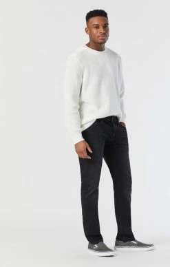 Mavi ZACH STRAIGHT LEG IN DARK SMOKE FEATHER BLUE Denim