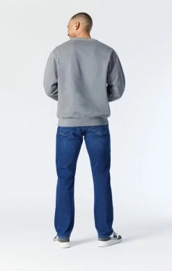 Mavi MATT RELAXED STRAIGHT LEG IN DARK BRUSHED FEATHER BLUE