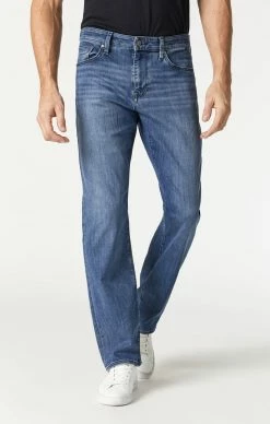 Mavi MATT RELAXED STRAIGHT LEG JEANS IN MID SUPERMOVE Denim