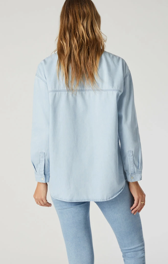 Hot Sale π Mavi LIVIA OVERSIZED DENIM π SHIRT IN ICE BLUE SOFT DENIM π 2 Mavi LIVIA OVERSIZED DENIM SHIRT IN ICE BLUE SOFT DENIM