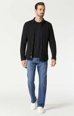 Mavi MATT RELAXED STRAIGHT LEG JEANS IN MID SUPERMOVE Denim