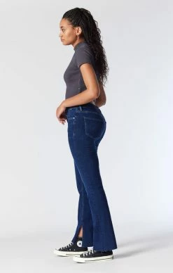 Mavi MARIA SLIT HEM FLARE IN DEEP BRUSHED ORGANIC BLUE