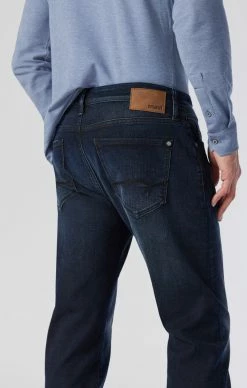 Mavi MARCUS SLIM STRAIGHT LEG IN DARK USED TONAL ORGANIC MOVE