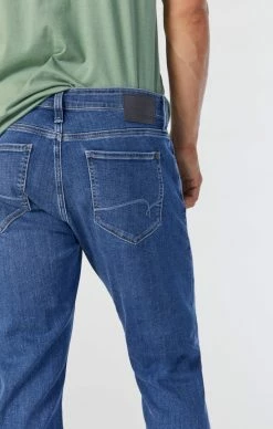 Mavi ZACH STRAIGHT LEG JEANS IN MID INDIGO BRUSHED WILLIAMSBURG Denim