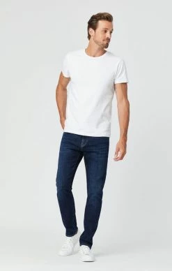 Mavi JAKE SLIM LEG JEANS IN DEEP FEATHER BLUE Denim