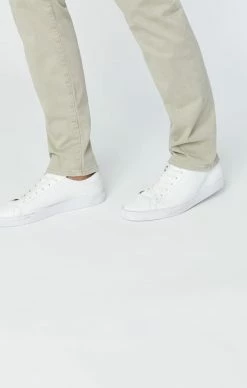 Mavi ZACH STRAIGHT LEG PANTS IN STONE GREY SATEEN