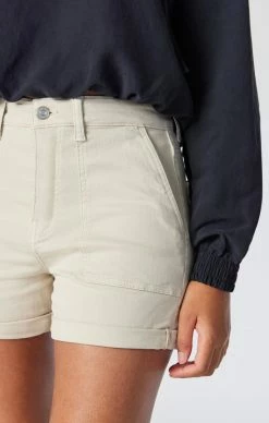 Mavi SHEENA STRAIGHT SHORTS IN OATMEAL TWILL