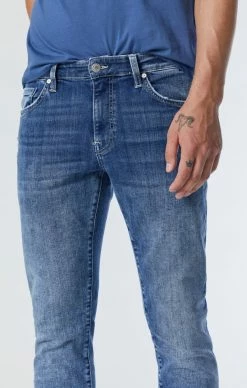 Mavi Denim MARCUS SLIM STRAIGHT LEG JEANS IN MID RIPPED LA VINTAGE