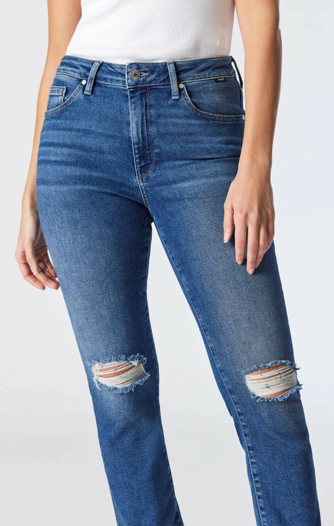 New 🧨 Mavi VIOLA STRAIGHT LEG IN DARK USED RIPPED FLEX BLUE Denim ❤️ 5 Mavi VIOLA STRAIGHT LEG IN DARK USED RIPPED FLEX BLUE Denim