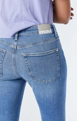 Mavi VIOLA STRAIGHT LEG JEANS IN MID BRUSHED RECYCLED BLUE