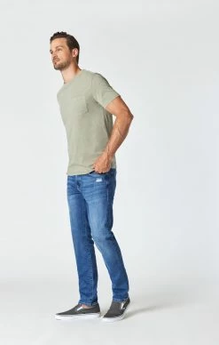 Mavi JAKE STRAIGHT LEG JEANS IN MID USED ORGANIC MOVE
